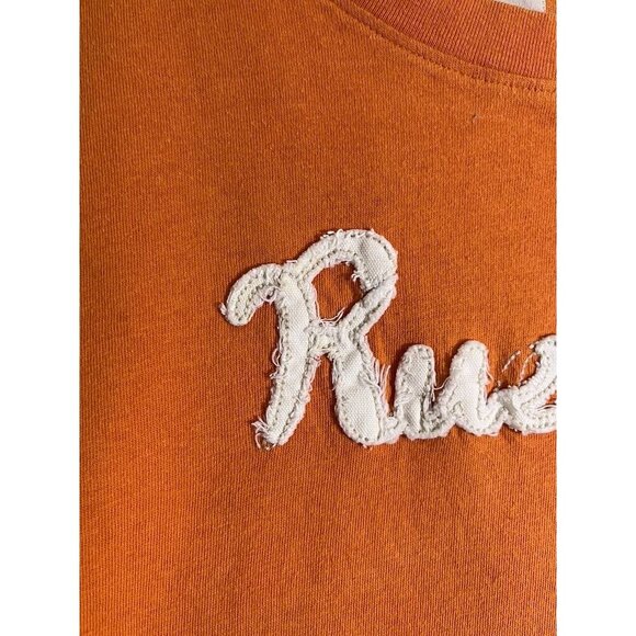 Ruehl Top Worn M Orange Y2K Preppy Fitted Indie Sleaze Americana College Retro - Picture 5 of 11